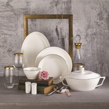 Die Grup Korkmaz Lines Collection 58 Parça Yuvarlak Yemek Takımı