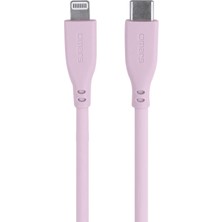 Die Grup Omars Usb-C To Mfı Lightning iPhone Silikon Pd Hızlı Şarj Kablosu Pembe