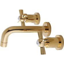 Die Grup Kingston Brass KS8122ZX 20 cm Merkezi Duvara Monte Banyo Musluğu, Cilalı Pirinç