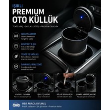 Die Grup Işıklı Premium Oto Küllük LED Aydınlatmalı Araç Içi Küllük Koku ve Kül Önleyici Kapaklı Tasarım