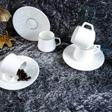 Die Grup Evalıza Paisley White Altı Kişilik Kahve Fincan Takımı 80 ml