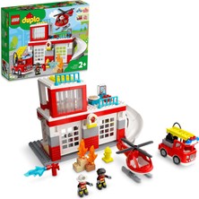 Die Grup Lego® Duplo® Kurtarma Itfaiye Merkezi ve Helikopter 10970 - Çocuklar Için Yaratıcı Oyuncak Yapım Seti (117 Parça)