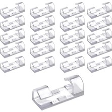 Die Grup Lustnau Şeffaf Yapışkanlı Kablo Düzenleyici Klips, 20 Adet, 30 × 11 × 7 mm