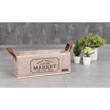 Die Grup Buti Deri Kulplu Özel Tasarım Malzeme Kutusu Hurç Organizer Ev Banyo Mutfak Ev Gereci 32X13X14CM - 1044