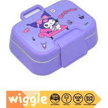 Die Grup Wiggle Bento Lunchbox Kuromi Tek Katlı 2 Bölmeli Paslanmaz Çelik Sefer Tası