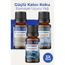 Die Grup Auran Okyanus, Beyaz Sabun, Anti Stres Saf Esansiyel Uçucu Yağ Buhurdanlık Yağ Esansı 3x 10ML