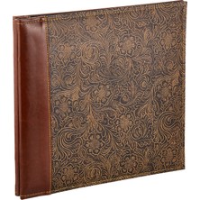 Die Grup Pioneer 30,5 cm 30,5 cm Buchschraubenalbum Kabartmalı Dikişli Suni Deri Cover Memory Kitap, Kahverengi
