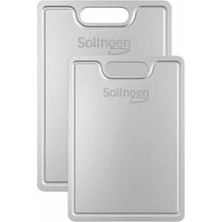 Die Grup Solingen Paslanmaz Çelik Kesim Panosu, Gümüş, 2'li Set, 230X340MM ve 200X300MM