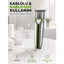 Zenviaa T Bıçaklı Saç Sakal Kesme Makinesi Şarjlı Kablosuz Ense Favori Şekillendirme Tıraş
