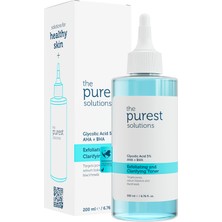 Die Grup The Purest Solutions, Gözenek ve Siyah Nokta Görünümünü Azaltmaya Yardımcı Arındırıcı Tonik,%5 Glikolik Asit, Aha, Bha, 200 ml