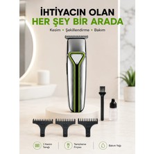 Nemere Profesyonel Saç Sakal Tıraş Makinesi T Bıçaklı Şarjlı Kablosuz 3 Taraklı Erkek Bakım Seti