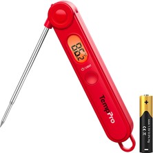 Die Grup Thermopro TP03B Katlanabilir Problu, Işıklı LCD Ekranlı ve Mıknatıslı Hızlı Okuyan Dijital Et ve Gıda Termometresi