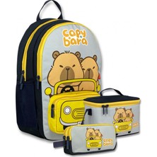 Die Grup Capybara Unisex Capybara Seyahatte Üçlü Ilkokul Okul Çanta Seti - SETCPB6218A