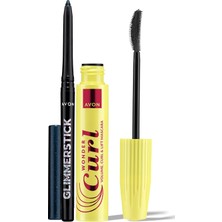 Die Grup Avon Wondercurl Maskara ve Pırıltılı Göz Kalemi Paketi