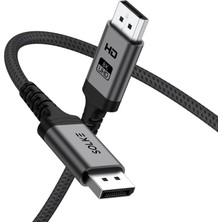 Die Grup Solke 8k Displayport 1.4 Kablo 2m – 8k 60Hz 4K 144Hz 2k 240Hz 32.4gbps G-Sync Freesync Uyumlu Oyuncu Monitör Kablosu, Örgülü Alüminyum