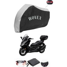 Die Grup Honda Forza 250 Ile Uyumlu Gri-Siyah Kombinasyonlu Topcase Uyumlu Su Geçirmez Motosiklet Brandası