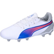 Die Grup Puma Üniseks King Match Fg/ag Jr Futbol Ayakkabısı, Puma Beyaz Bluemazing Flat Light Gray, 36 Eu