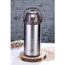Die Grup Cooker 4,5 Litre Inox Pompalı Çelik Termos CKR-2009 Kahverengi