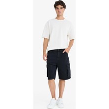 Die Grup DEFACTO%100 Pamuk Kargo Fit Jean Bermuda Şort E1380AX25SM