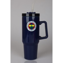 Lisanslı Fenerbahçe Pipetli Kulplu Termos Mug Paslanmaz Çelik Matara 1,20 Litre