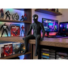 Hobifabrik Atölye Spider-Man Siyah Örümcek Kahraman Figürü - Oyuncu ve Çalışma Masası Raf Dekoru 9cm