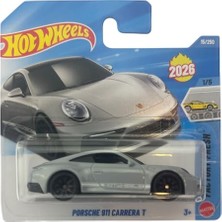 Die Grup Hot Wheels - Porsche 911 Carrera T - Fabrikadan Yeni 1/5 - JJH33 - Kısa Kart - Gümüşmetal - Lisanslı Model - Mattel 2026-1:64