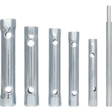 Die Grup Mastertools 6 Parça Boru Tipi Lokma Anahtar Takımı - 8MM-17MM Metrik Çift Taraflı Somun Sıkma Seti - T-Kollu Musluk, Batarya ve Buji Sökme Aparatı - Krom Kaplama Dayanıklı Çelik