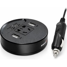 Die Grup Araç Invertörü - 150W, 12V Priz Çevirici ile USB ve Type-C