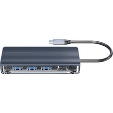 Die Grup Orico 6 Portlu USB 3.0 HDMI 4K@30Hz Tf/sd Kart Okuyucu Çoklayıcı Hub Gri