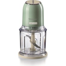 Die Grup Ariete Vintage Doğrayıcı Yeşil 0438/04-2 Hız Kademeli, 2 Buton ve 4 Paslanmaz Çelik Bıçak, Sebze Doğrayıcı, Buz Kırıcı Özellikli, 600 ml Ölçekli Kupa ile Kullanım Kolaylığı