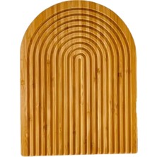 Die Grup Doğal Bambu Oval Çizgili Sunum ve Kesme Tahtası – Estetik, Dayanıklı ve Çok Amaçlı Mutfak Sunum Seti (32X24 Cm)