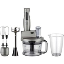 Die Grup Fakir Mr Chef Quadro Blender Seti, 900 ml Hazne, Paslanmaz Çelik Bıçaklar, Antrasit (8682511901315)