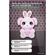 Sepetopia Parlak Gozlu Paskalya Pelus Oyuncak - 1 Adet Kucuk Kulahli Tavsan Hediyelik BX-313655