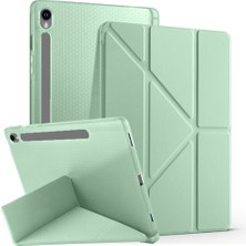 Sneezy Samsung Galaxy Tab S10 Fe 11 Inc SM-X520 Üçgen Katlanabilir Kalemlikli Yatay Dikey Standlı Kılıf