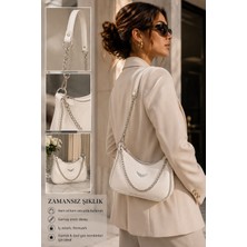 SS Trend Store Kadın Zincir Detaylı Omuz Çantası Şık Fermuarlı Günlük El Çantası