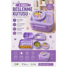 Artlantis Renkli Kız Beslenme Kutusu 2 Bölmeli 1 Adet Fixpoint 6899 Iki Bölmeli Beslenme Kabı Yemek Saklama Kabı Taşınabilir