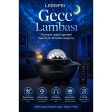 Marsilyan™- Kumandalı Galaksi Yıldız Projektör Gece Lambası Fm Radyolu Parti Işığı Özellikli