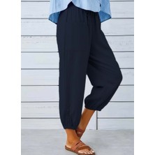 Trend Cojans Kadın Beli Lastikli Bağcıklı Düğme Detaylı Pantolon