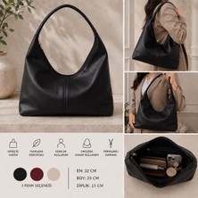 SS Trend Store Kadın Büyük Boy Omuz Çantası Fermuarlı Geniş Iç Hacimli Hobo Bag Günlük Shopper Çanta