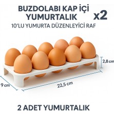 Justone Buzdolabı Kapı Içi Yumurtalık (2 Li Set) – 10'lu Yumurta Düzenleyici Raf Organizer Stand"