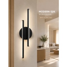 Nehir Hediyelik Nehir Modern Siyah Dekoratif Günışığı Ledli Aplik
