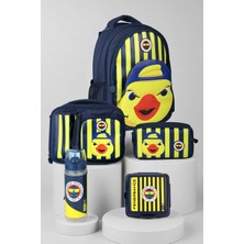 Lisanslı Fenerbahçe Yellow Collection 3D Baskılı Büyük Boy Okul,Beslenme ve Kalem Çantası,Matara,Beslenme Kabı Seti