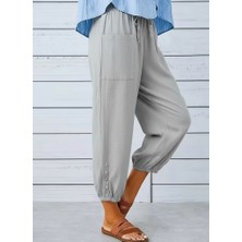 Trend Cojans Kadın Beli Lastikli Bağcıklı Düğme Detaylı Pantolon