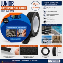 Junıor Junior Siyah Kaydırmazlık Bandı 25 mm x 15 Metre Merdiven Zemin Kaydırmaz Bant