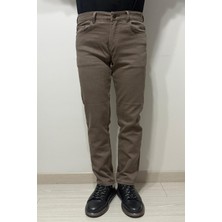Hacker Fistan Store Erkek Kahverengi Yüksek Bel Rahat Kesim Boru Paça Büyük Beden Jean Pantolon