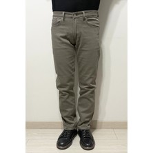 Hacker Fistan Store Erkek Koyu Bej Yüksek Bel Rahat Kesim Boru Paça Büyük Beden Jean Pantolon