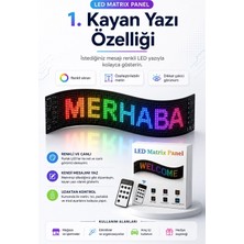 Marsilyan™- Kumandalı LED Matrix Panel Kayan Yazı Tabelası Renkli Mesaj ve Saat Gösterimli