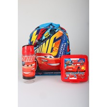 x Dekomus Lisanslı Cars Brick Champion's Colleciton 32 cm Tek Bölmeli Küçük Boy Anaokul Çantası,beslenme Kabı,matara Seti