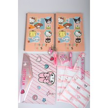 x Dekomus Lisanslı My Melody & Best Friends 15 Parça Kırtasiye Seti 2 Adet Defter,çıtçıt Dosya