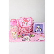 x Dekomus Lisanslı My Melody Sweet Berry Collection Termoslu Beslenme Çantası,beslenme Kabı,matara,beslenme Örtüsü Seti